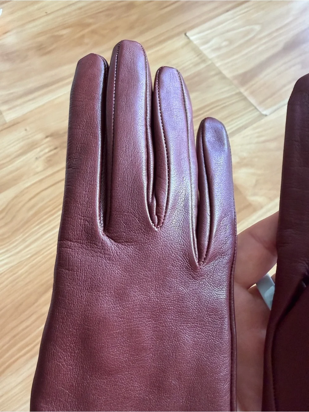 100% Cashmere Lined Leather Gloves NWT